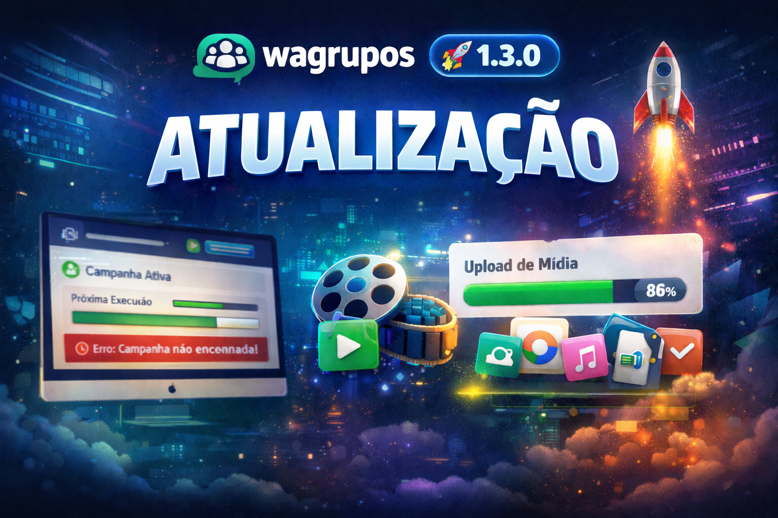 Wagrupos 1.3.0 – Atualização com Status em Tempo Real, Recorrência Corrigida e Upload de Mídia Melhorado