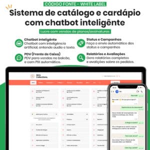 Sistema de Catálogos e Cardapios com Chatbot Inteligente - PHP SaaS