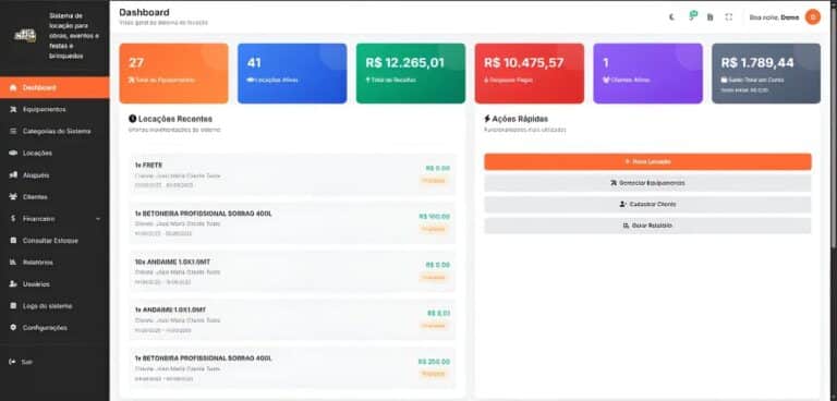 Script Php e mysql Locação Para Obras, Eventos, Festas E Brinquedos e muito mais 2026 — PLW Design