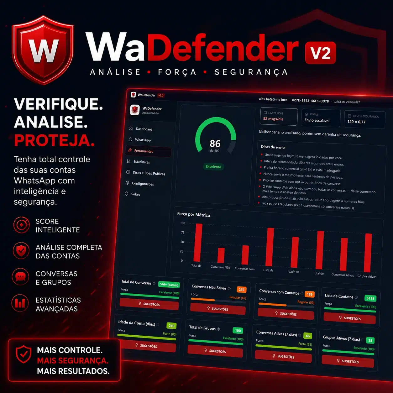 WaDefender V2 – Análise de contas WhatsApp 2026